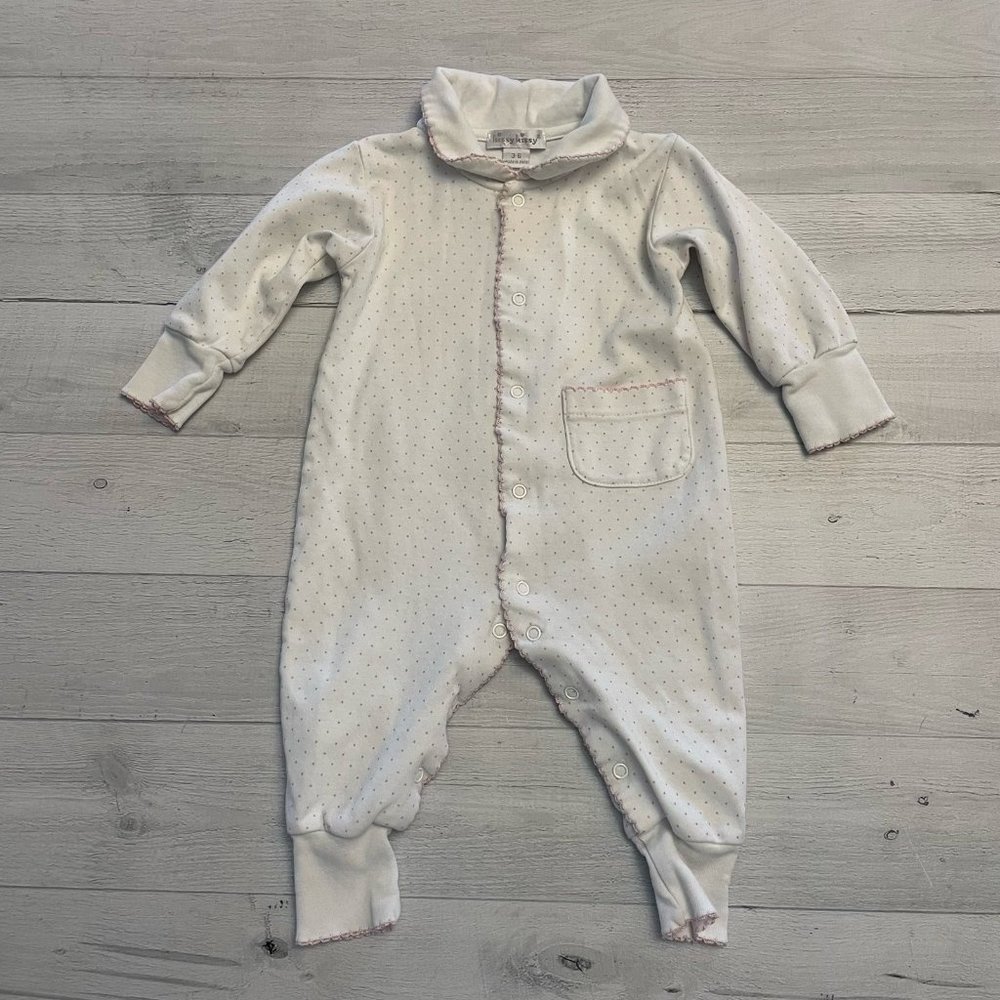 Kissy Kissy pink polka‎ dots footed sleeper 3-6 months